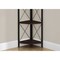 Monarch Specialties Bookshelf, Bookcase, Etagere, Corner, 4 Tier, 60"H, Office, Bedroom, Metal, Laminate, Brown, Black I 3645 - alternate 2